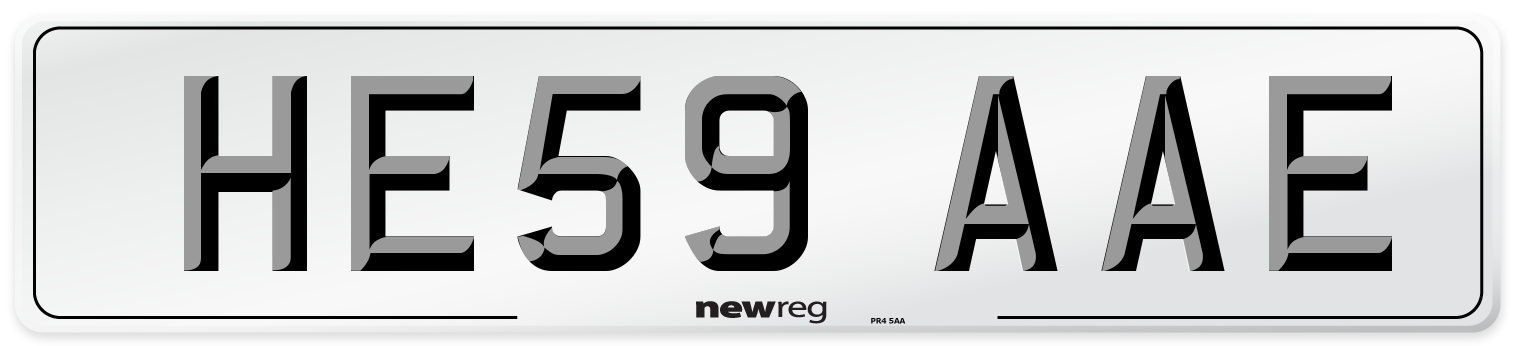 HE59 AAE Number Plate from New Reg